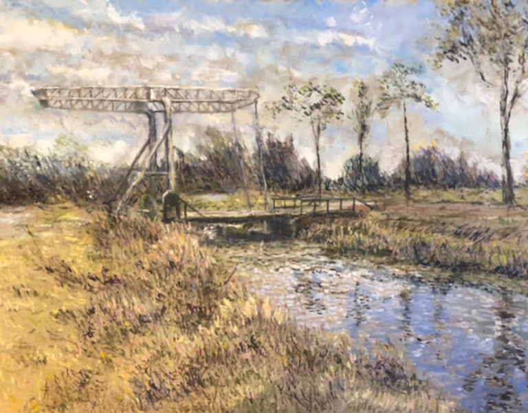 Zevenhuisterbrug, Medium: Olieverf – (60 x 80 cm) - Verkocht