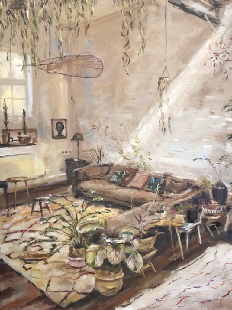 Interieur, Medium: Olieverf – (80 x 60 cm) - Prijs op aanvraag