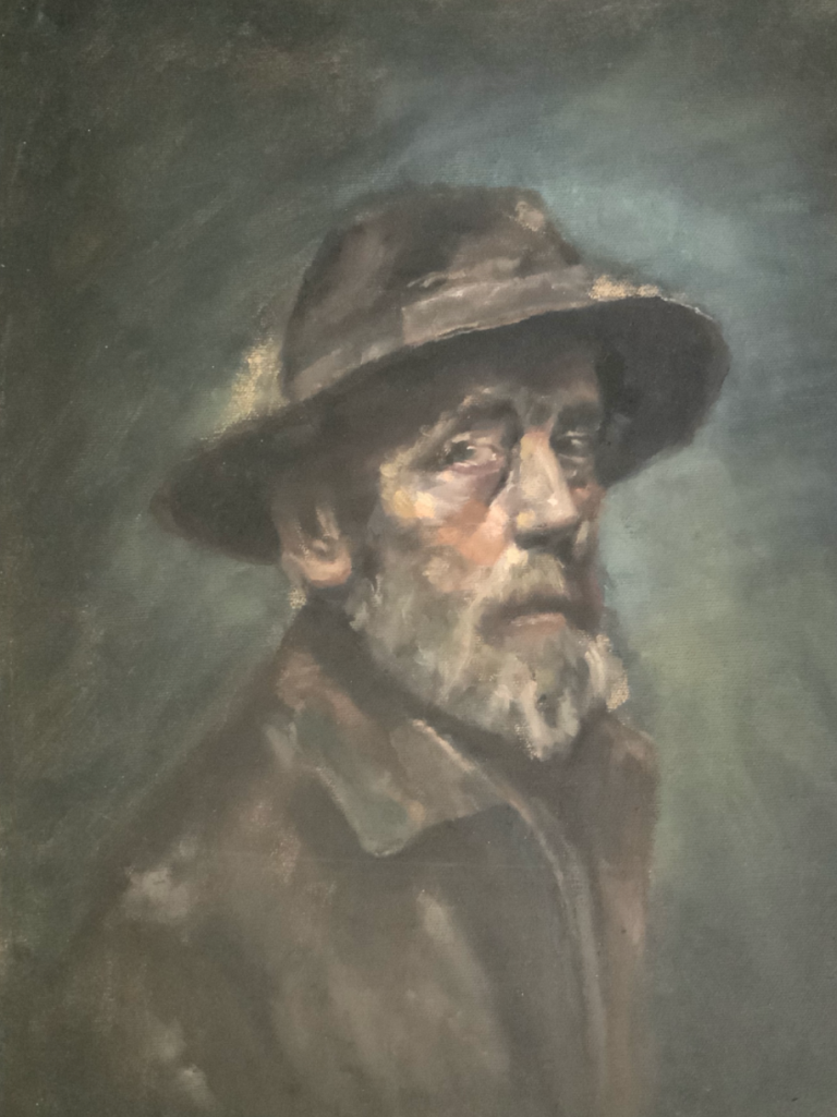 Portret oude man, Medium: Olieverf – (30 x 40 cm) - Prijs op aanvraag