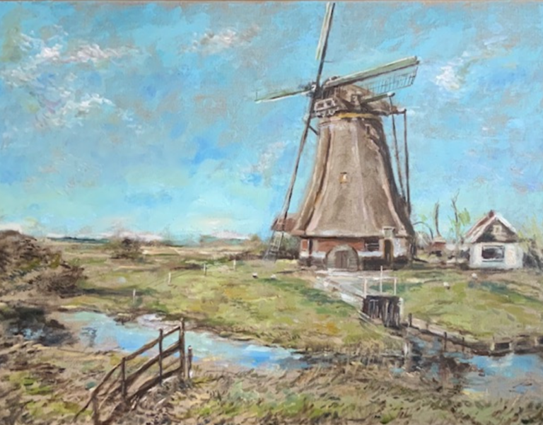 Molen, Medium: Olieverf – (60 x 80 cm) - Verkocht